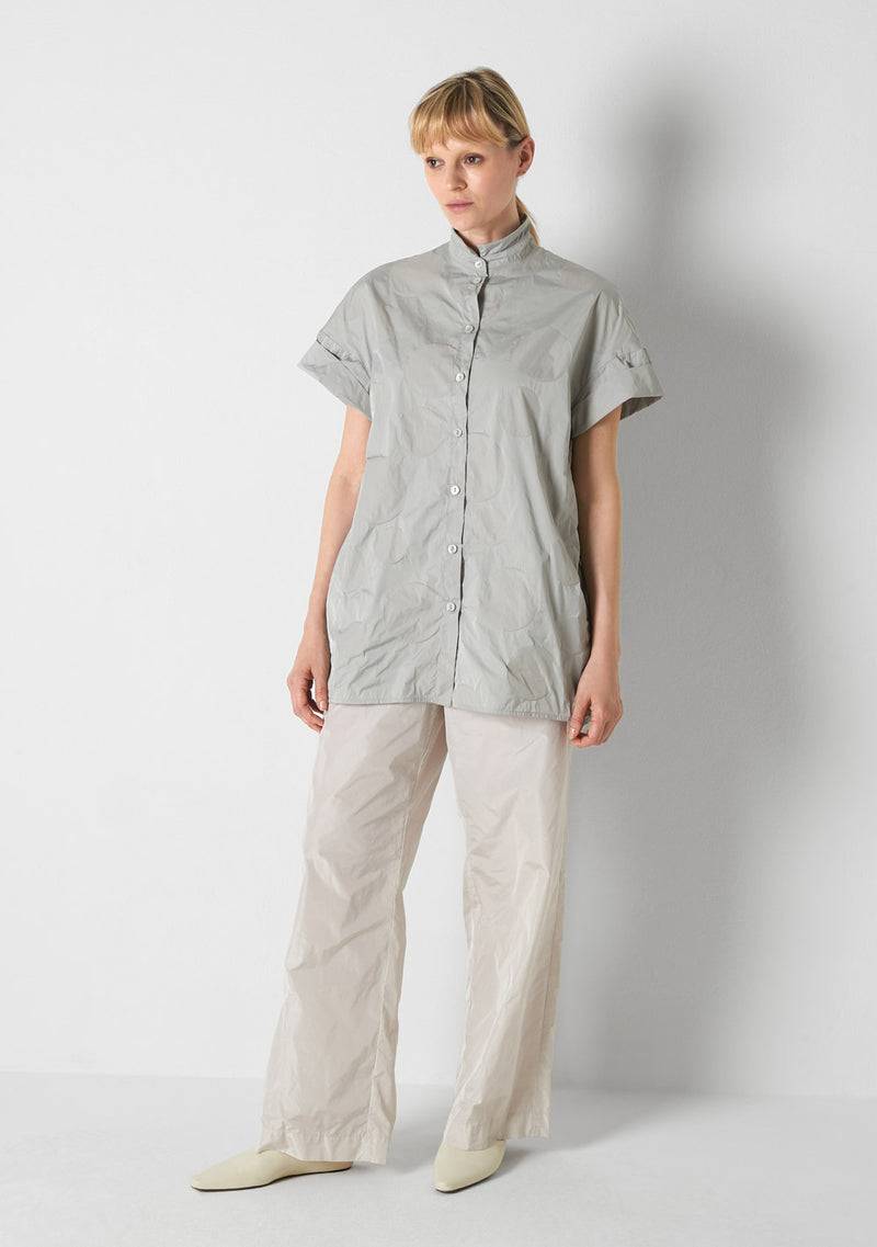Katharina Hovman Short Sleeves heavy Taffetas, DOTS, silver Begrenzte Freigabe