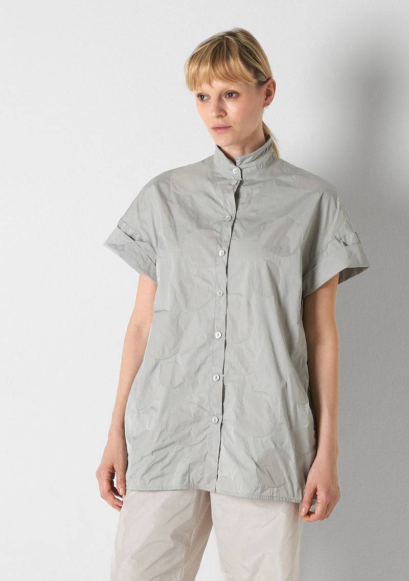 Katharina Hovman Short Sleeves heavy Taffetas, DOTS, silver Begrenzte Freigabe