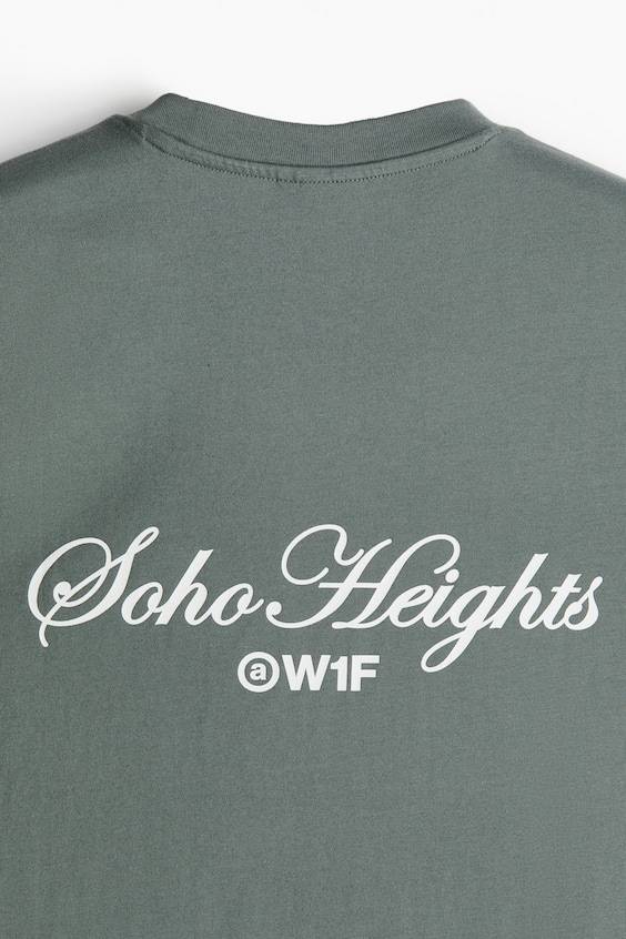 ﻿HM Bedrucktes T-Shirt in Loose Fit Lagerräumung