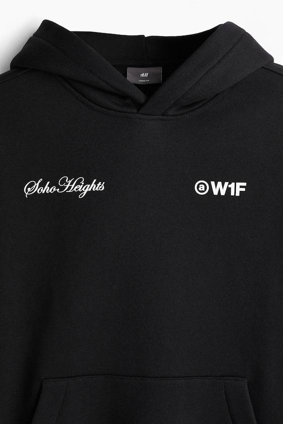 HM Bedruckter Hoodie in Oversized Fit Große Rabatte