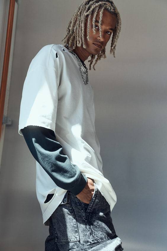 HM Oversized T-Shirt im Worn-Look Kostenlose Rückgabe