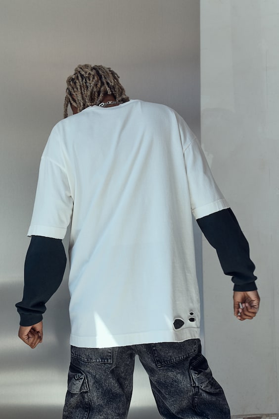 HM Oversized T-Shirt im Worn-Look Kostenlose Rückgabe