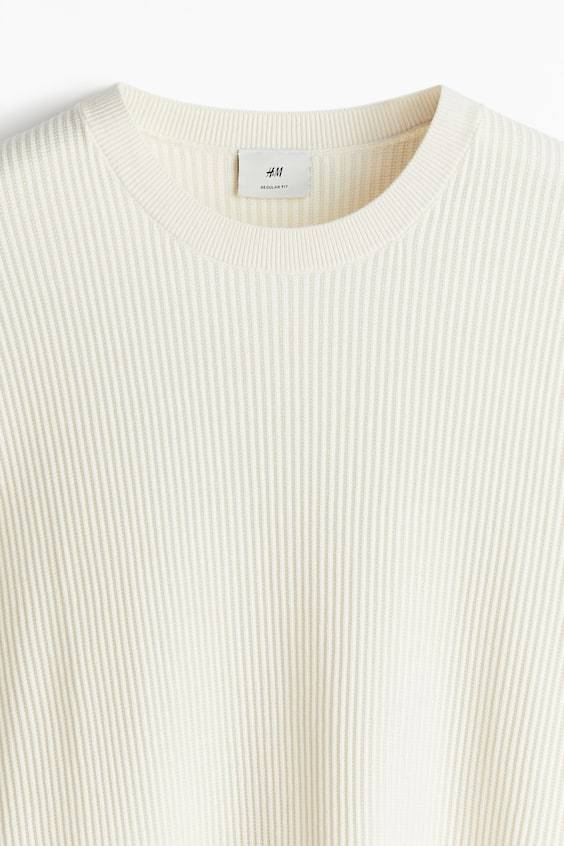 HM T-Shirt in Rippstrick Regular Fit Letzter Tag