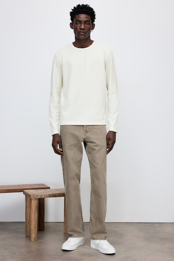HM Langarmshirt mit Waffelstruktur in Regular Fit Nur für heute