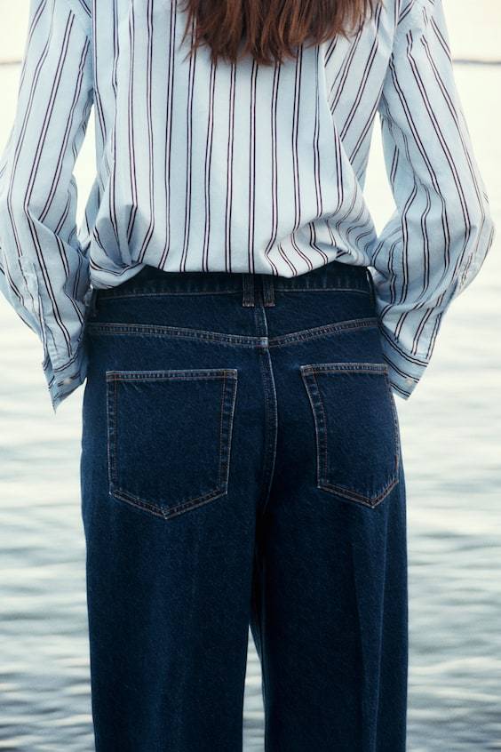 HM Schmal zulaufende Jeans Bügelfalten Kostenloser Versand international
