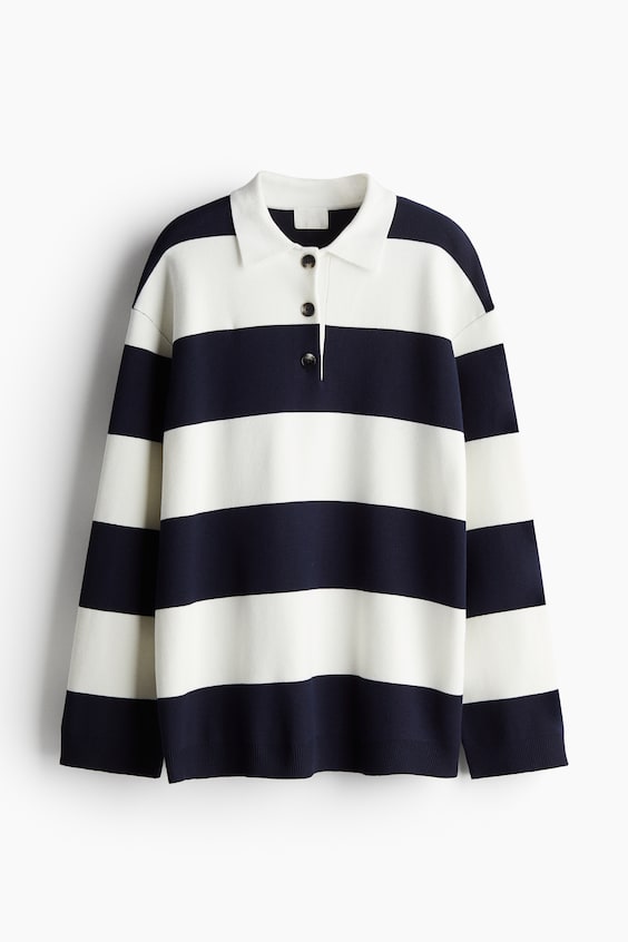 HM Polo-Pullover aus Feinstrick Begrenzt auf 3 Tage