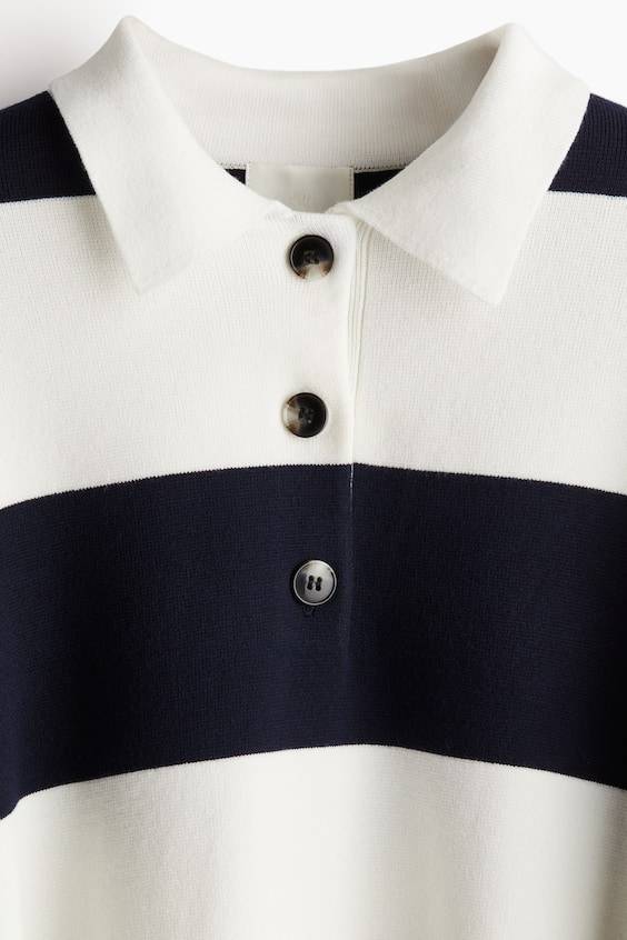 HM Polo-Pullover aus Feinstrick Begrenzt auf 3 Tage