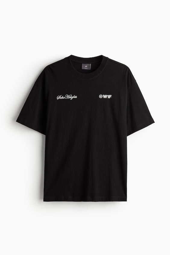 HM Bedrucktes T-Shirt in Loose Fit Fabrikpreis