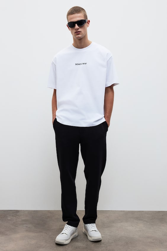 HM Bedrucktes T-Shirt in Loose Fit Versandkostenfrei