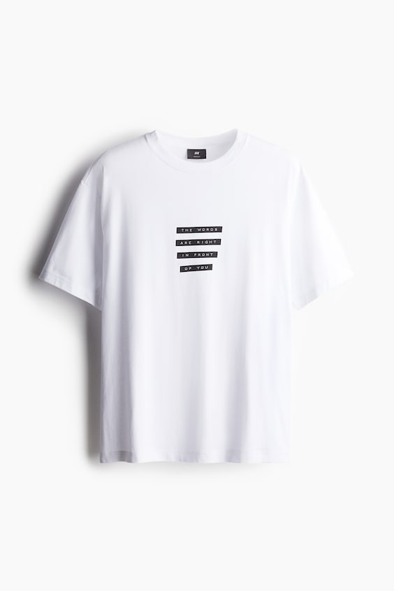 HM Bedrucktes T-Shirt in Loose Fit Flash Sale