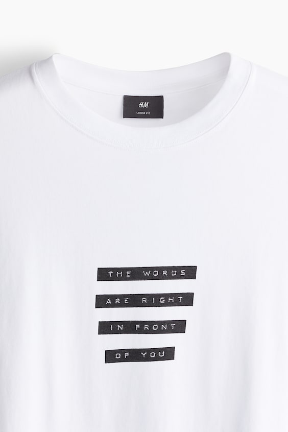HM Bedrucktes T-Shirt in Loose Fit Flash Sale