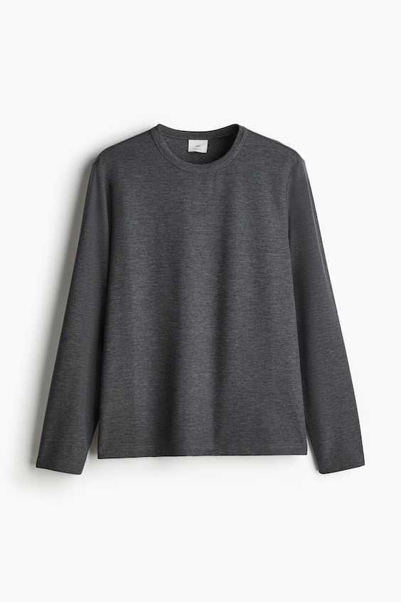 HM Langarmshirt mit Waffelstruktur in Regular Fit Kostenloser Versand international