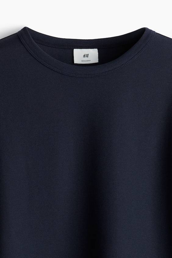 HM Langarmshirt mit Waffelstruktur in Regular Fit Günstiger Verkauf