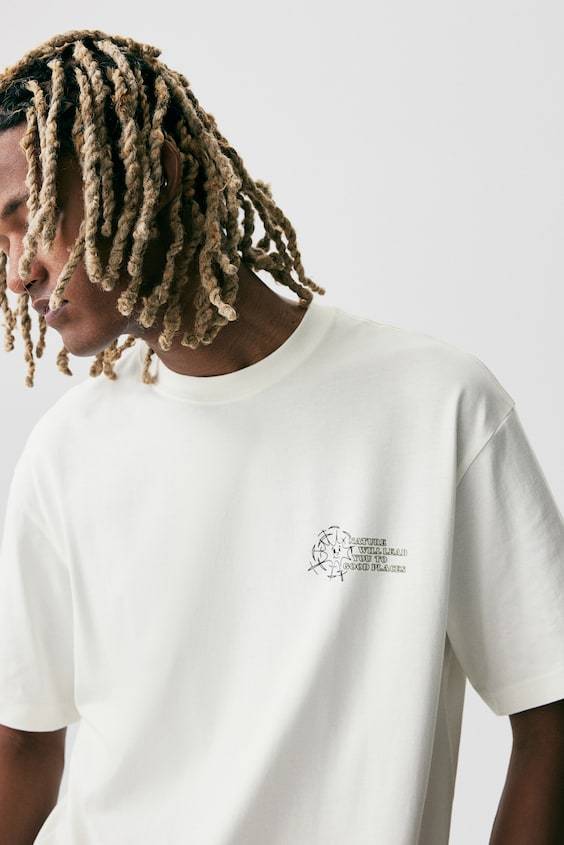 HM Bedrucktes T-Shirt in Loose Fit Großer Ausverkauf