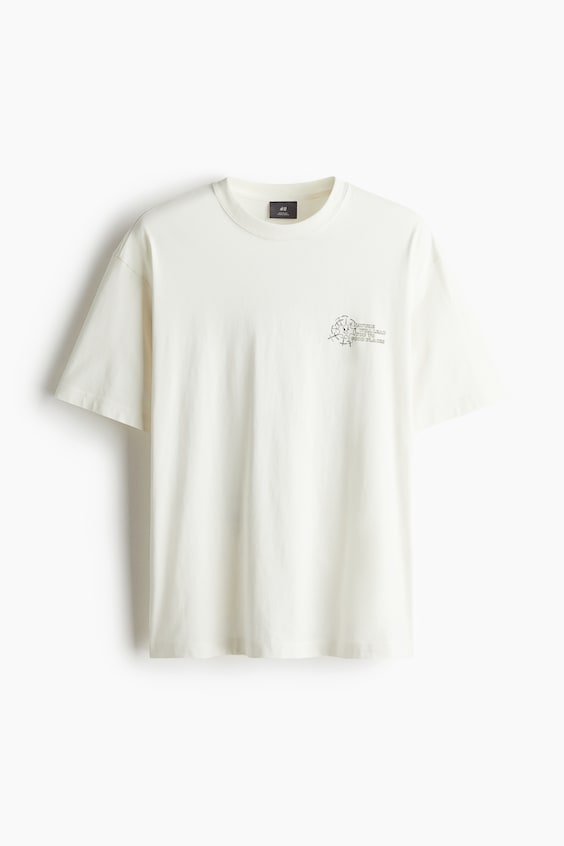 HM Bedrucktes T-Shirt in Loose Fit Großer Ausverkauf