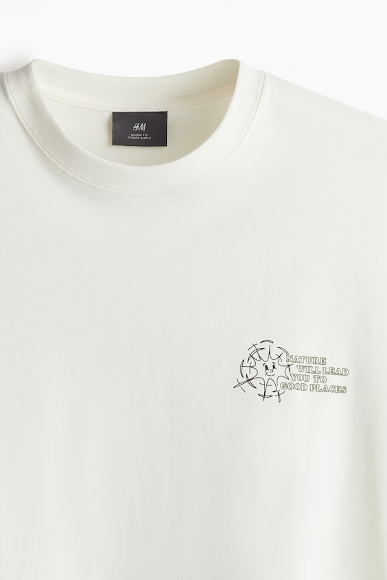 HM Bedrucktes T-Shirt in Loose Fit Großer Ausverkauf