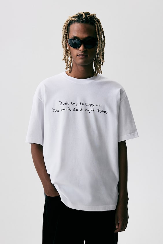 HM Bedrucktes T-Shirt in Loose Fit Heißer Verkauf