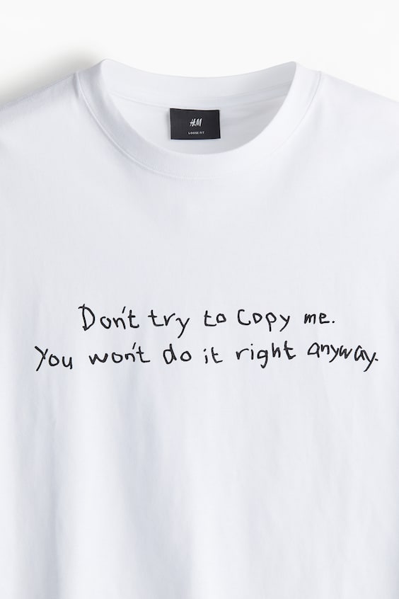 HM Bedrucktes T-Shirt in Loose Fit Heißer Verkauf
