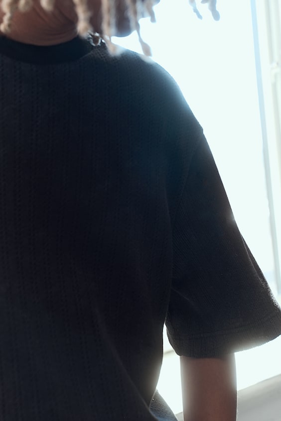 HM Kastiges T-Shirt aus Pointelle-Jersey Große Rabatte