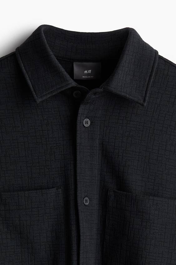 HM Overshirt mit Struktur in Regular Fit Black Friday Preise