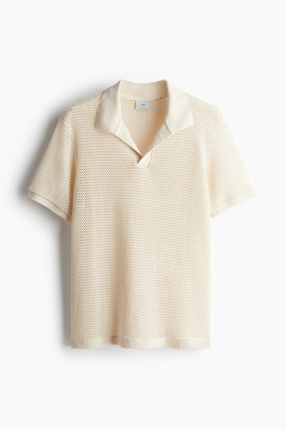 HM Poloshirt im Häkellook in Regular Fit Hotsell
