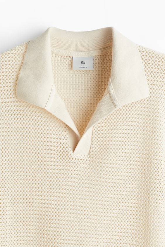 HM Poloshirt im Häkellook in Regular Fit Hotsell