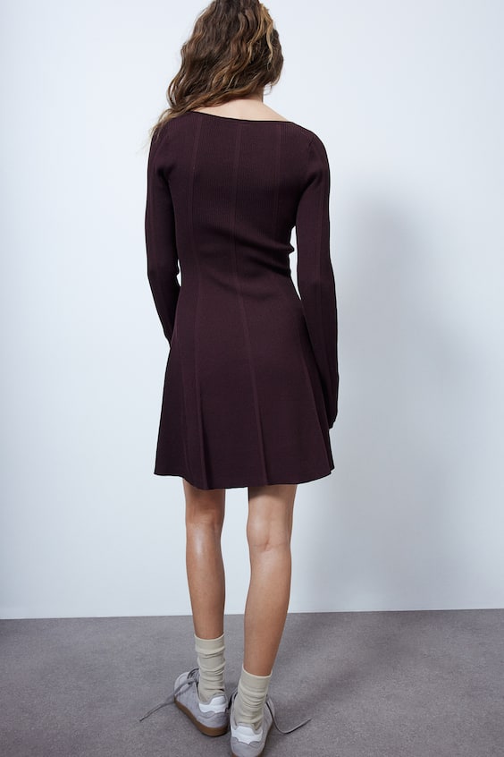 HM Flared-skirt rib-knit mini dress Vatertagsangebot