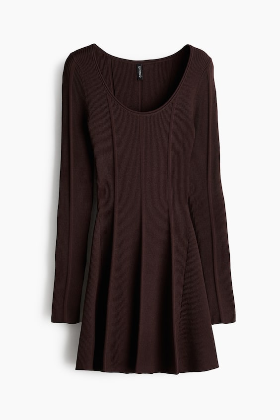 HM Flared-skirt rib-knit mini dress Vatertagsangebot