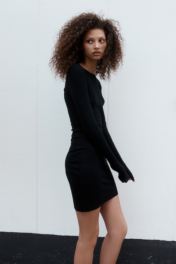 HM Geripptes Bodycon-Kleid Valentinstagsangebot