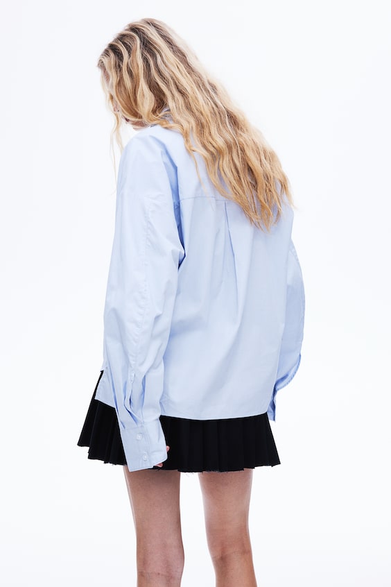 HM Bestickte Popeline-Bluse 50% Rabatt für begrenzte Zeit