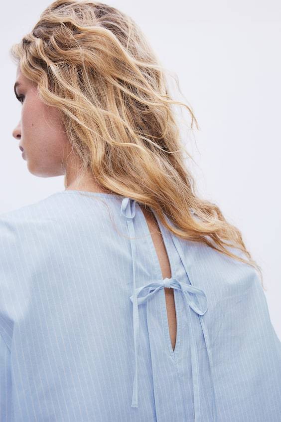 HM Baumwollbluse mit Bindedetail Preisnachlass