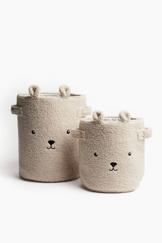 HM Kleiner Aufbewahrungskorb aus Teddyfleece Letzte 2 Tage