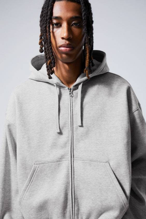 HM Kastiger, mittelschwerer Hoodie mit Reißverschluss Super Sparpreis