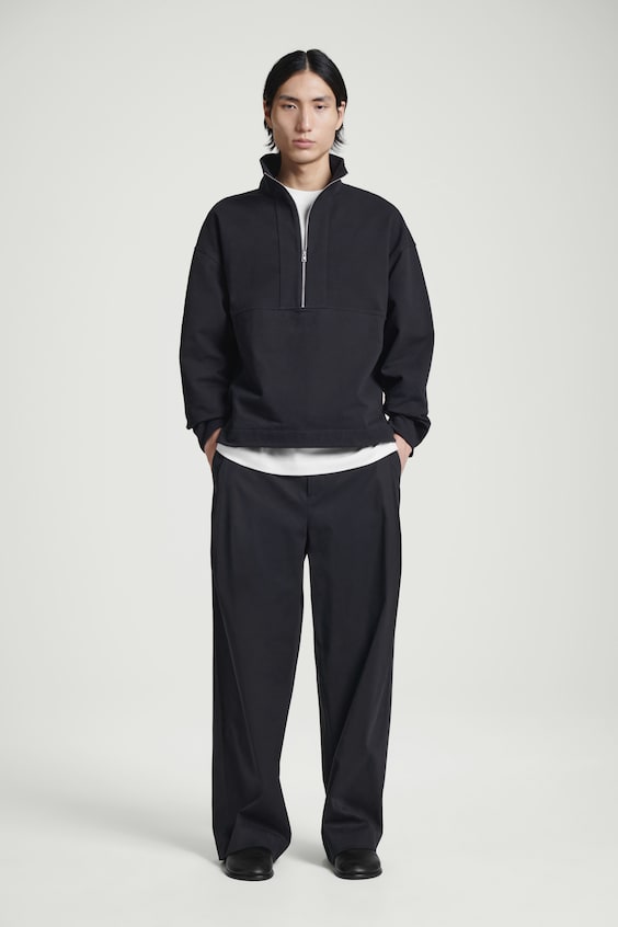 HM SWEATSHIRT AUS TWILL MIT KURZEM REISSVERSCHLUSS Nur für heute