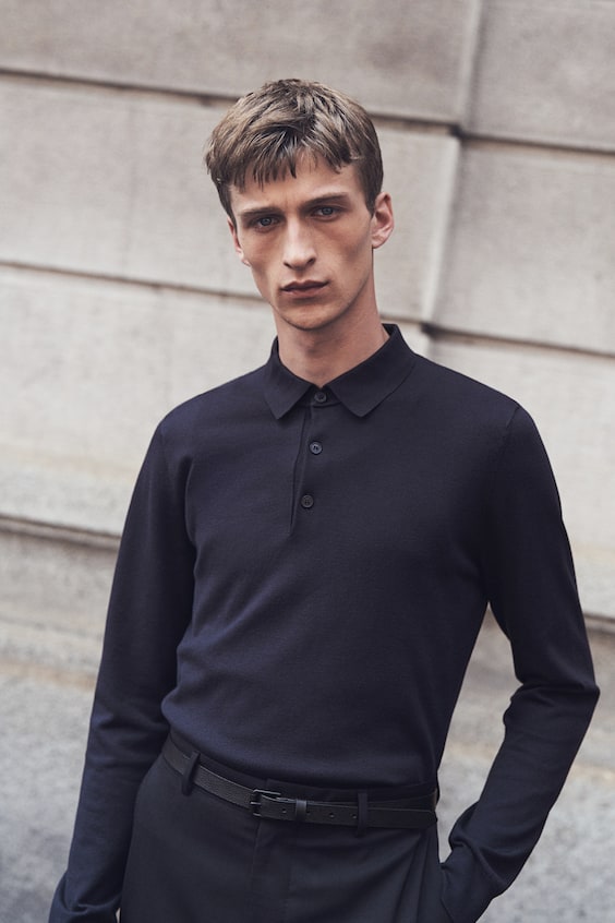 HM Feinstrick-Poloshirt in Slim Fit Online