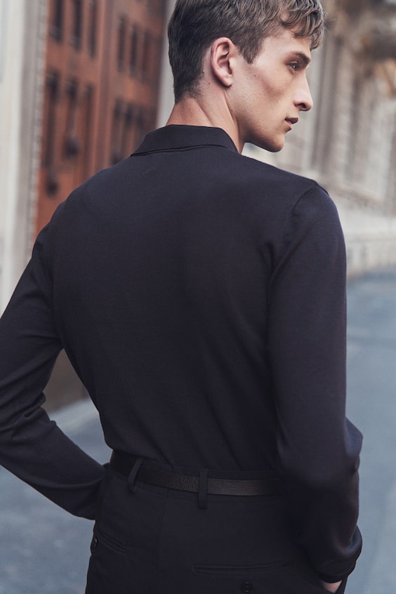 HM Feinstrick-Poloshirt in Slim Fit Online