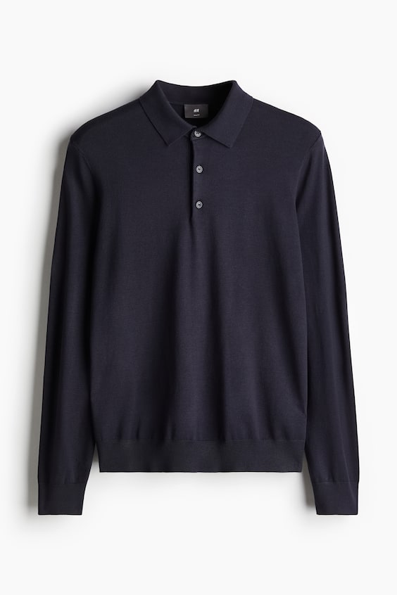 HM Feinstrick-Poloshirt in Slim Fit Online