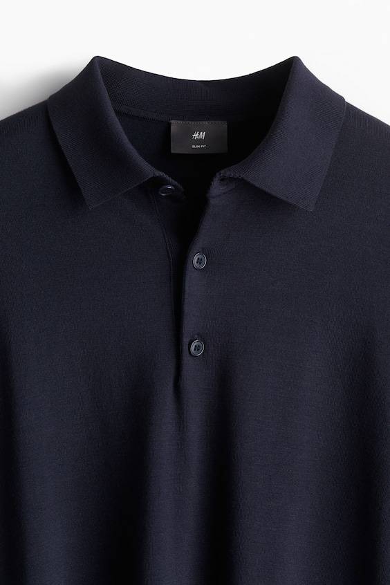 HM Feinstrick-Poloshirt in Slim Fit Online