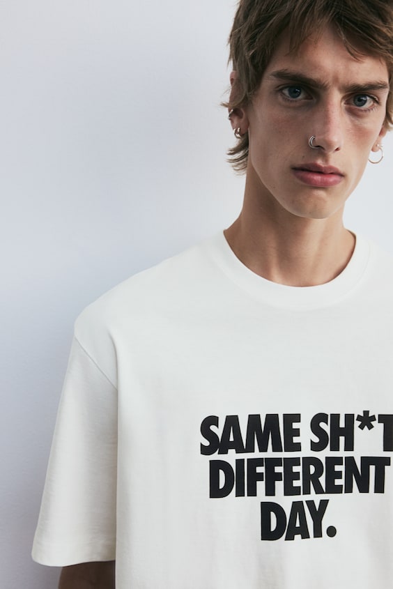 HM Bedrucktes T-Shirt in Loose Fit Günstiger Verkauf