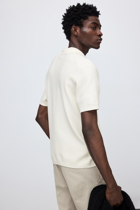 HM Poloshirt mit Struktur in Regular Fit Flash Sale