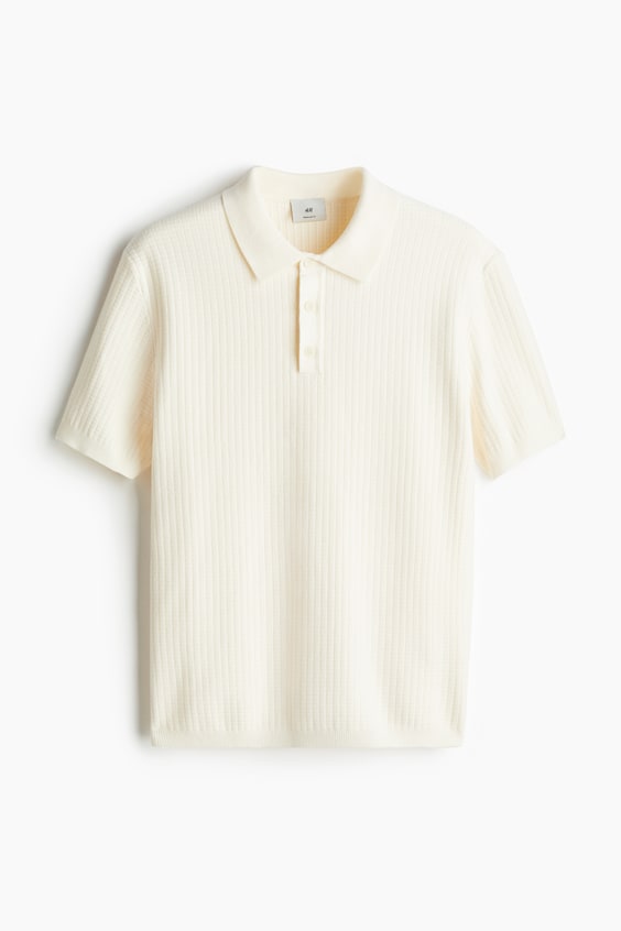 HM Poloshirt mit Struktur in Regular Fit Flash Sale