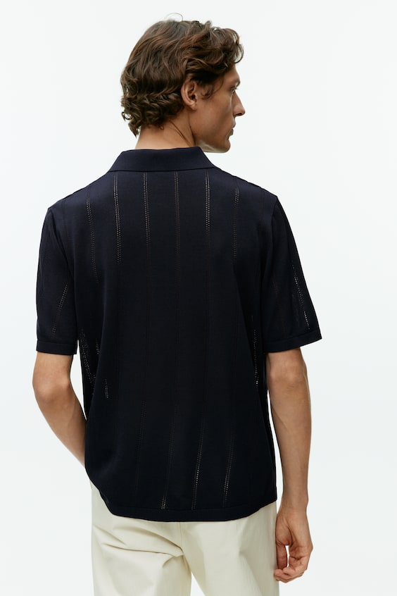 HM Poloshirt im Pointelle-Strick Vatertagsangebot