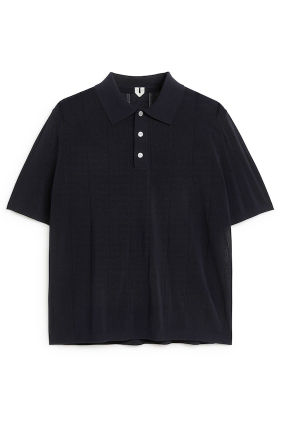 HM Poloshirt im Pointelle-Strick Vatertagsangebot