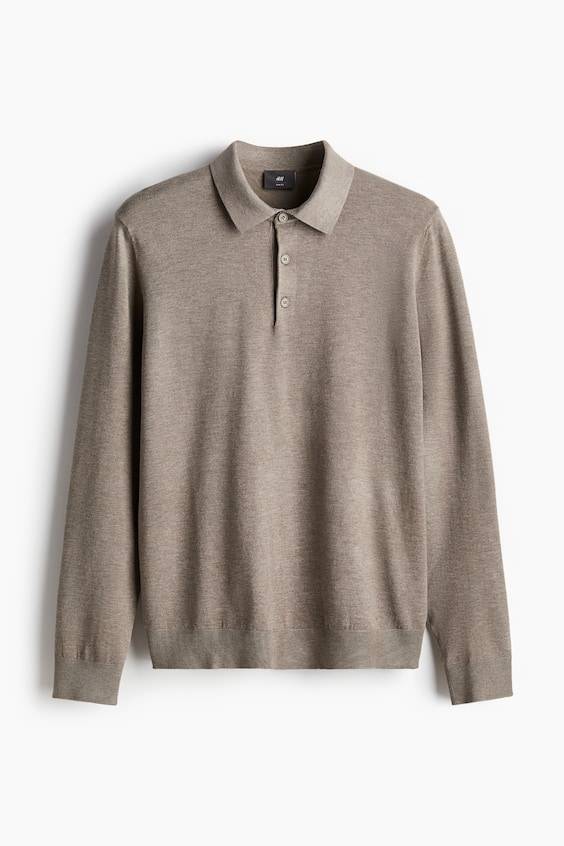 HM Feinstrick-Poloshirt in Slim Fit Super Sparpreis