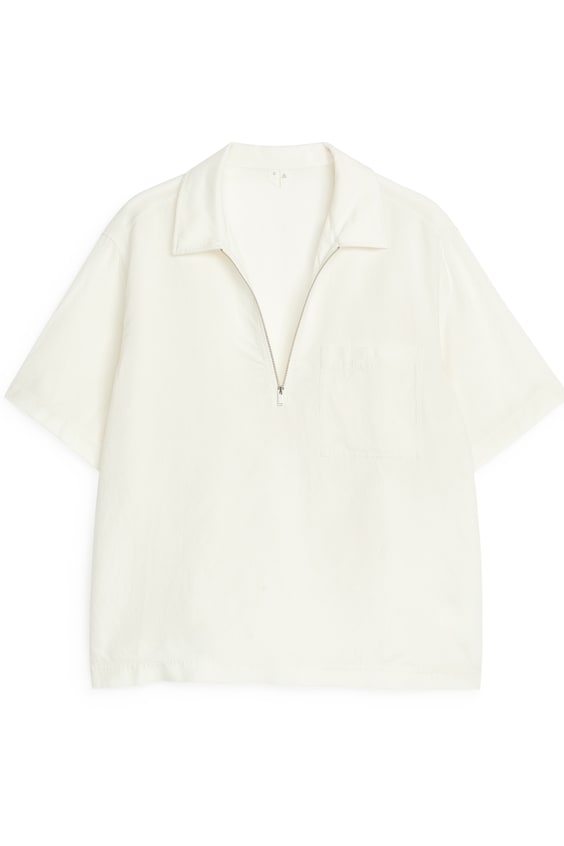 HM Shirt mit kurzem Reißverschluss Bis zu 65% Rabatt