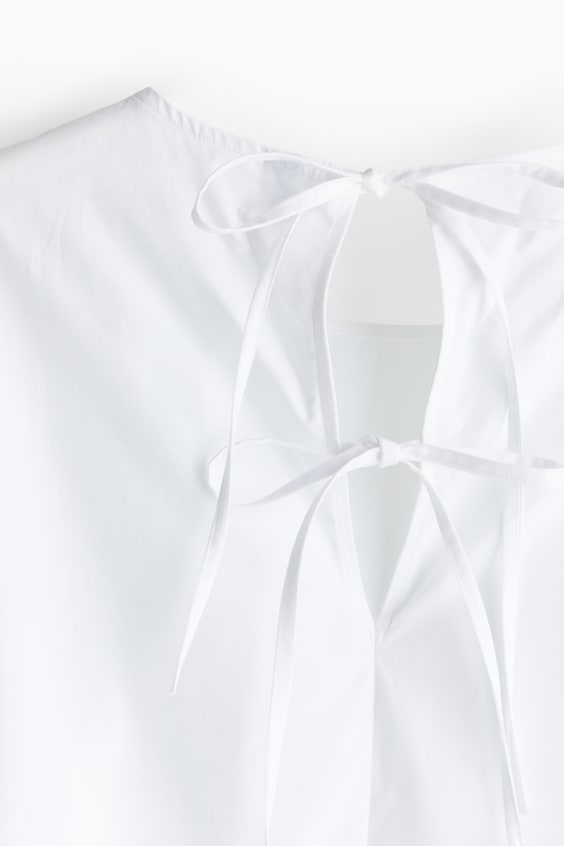 HM Baumwollbluse mit Bindedetail Günstiger Verkauf