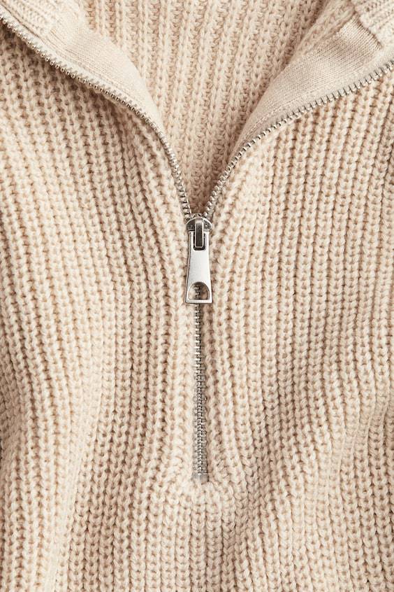 HM Schwerstrickpullover mit kurzem Zipper Blitzverkäufe