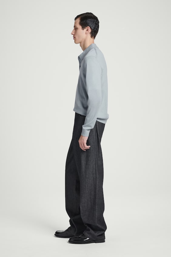 HM SCHMAL GESCHNITTENES POLOSHIRT AUS MERINOWOLLE Neueste Mode