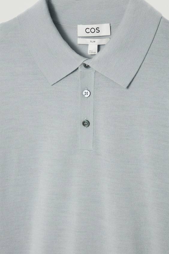 HM SCHMAL GESCHNITTENES POLOSHIRT AUS MERINOWOLLE Neueste Mode