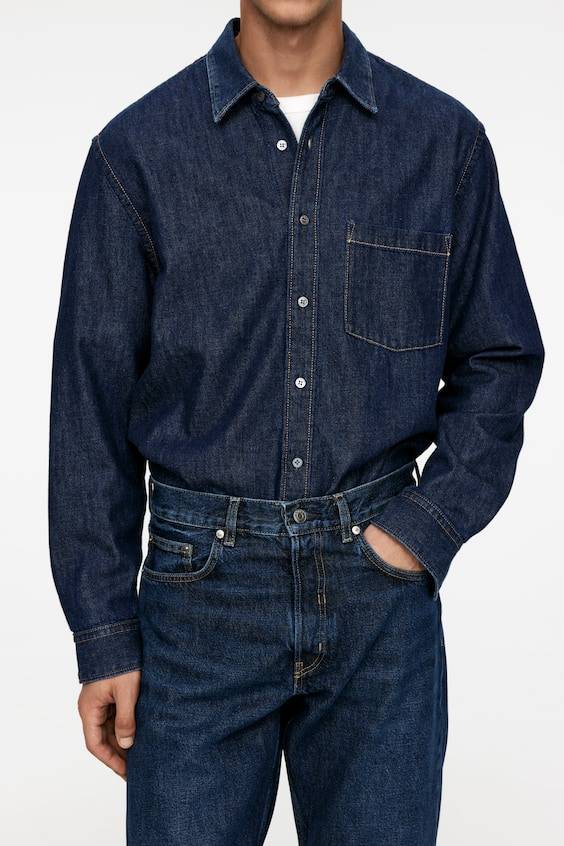 HM Legeres Jeanshemd Riesige Ersparnisse